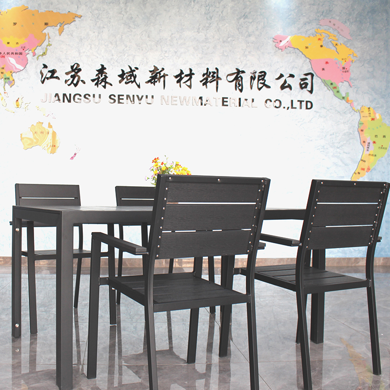 Two styles of durable WPC table sets